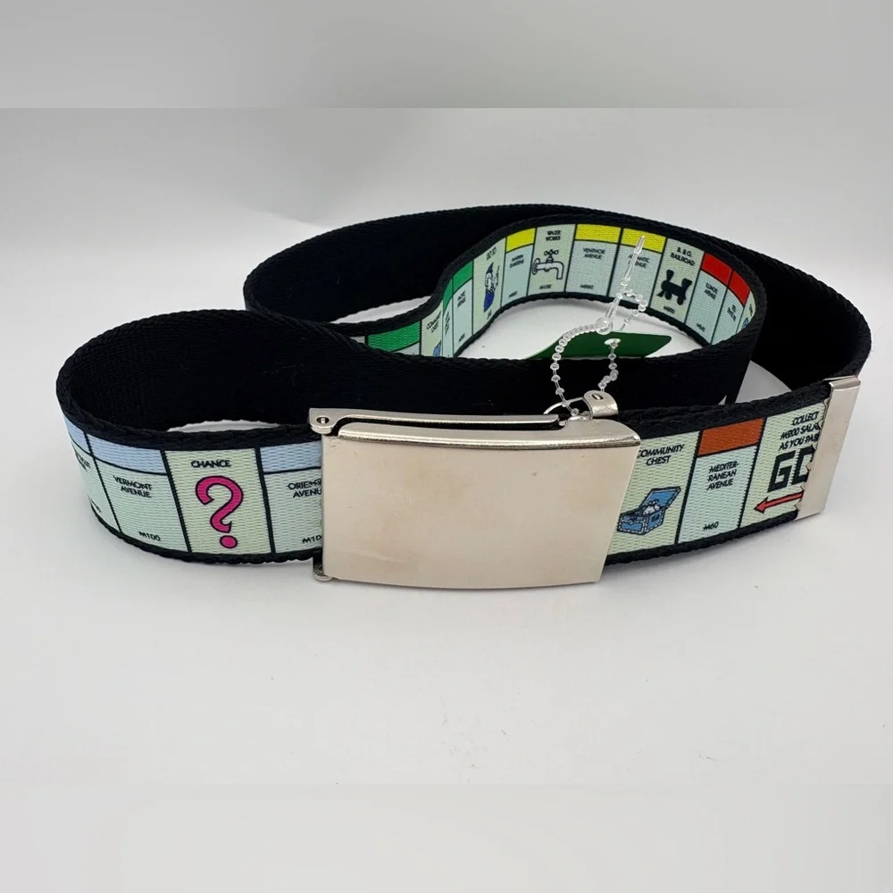 Buckle-Down Monopoly Belt with Silver Buckle NWT